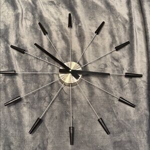 Modern Black and Silver Wall Clock
